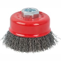 Wire Cup Brush Crimped Plain 100mmxm14 Bulk